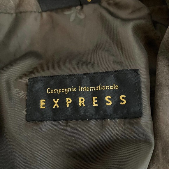 VTG‎ Express Jacket Womens Small 1980s Brown Leather Oversize Moto Pockets - Picture 5 of 9